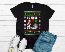 Load image into Gallery viewer, Go Jesus It's Your Birthday Ugly Sweater