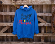 Load image into Gallery viewer, This Girl Runs on Softball & Chick-Fil-A Sweatshirt