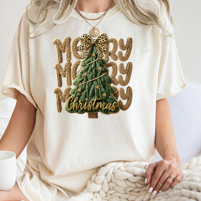 🎄 Knit Merry Tree T-Shirt 🐆