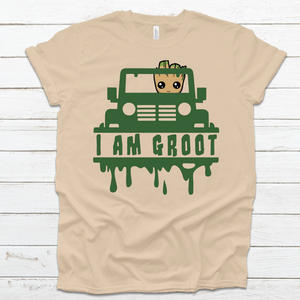 Groot driving a Jeep