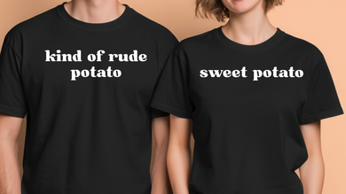 Potato Pal Matching T-Shirts Typeface White (Sweet Potato)