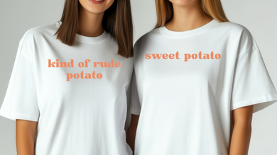 Potato Pal Matching T-Shirts Typeface Orange (Kind of Rude Potato)