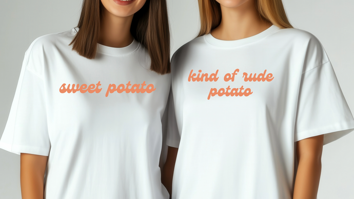 Potato Pal Matching T-Shirts Italics Orange (Sweet Potato)