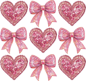 Hearts and Coquette Bow