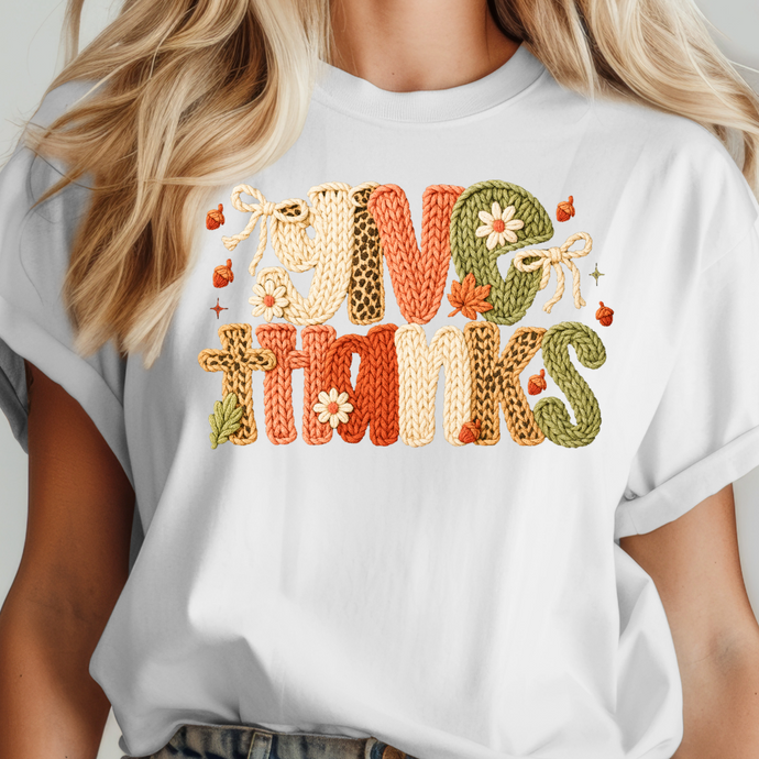 🍂 Harvest Knit Gratitude T-Shirt 🧡