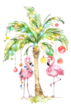 Load image into Gallery viewer, Christmas Flamingos &amp; Palm Tree Lights